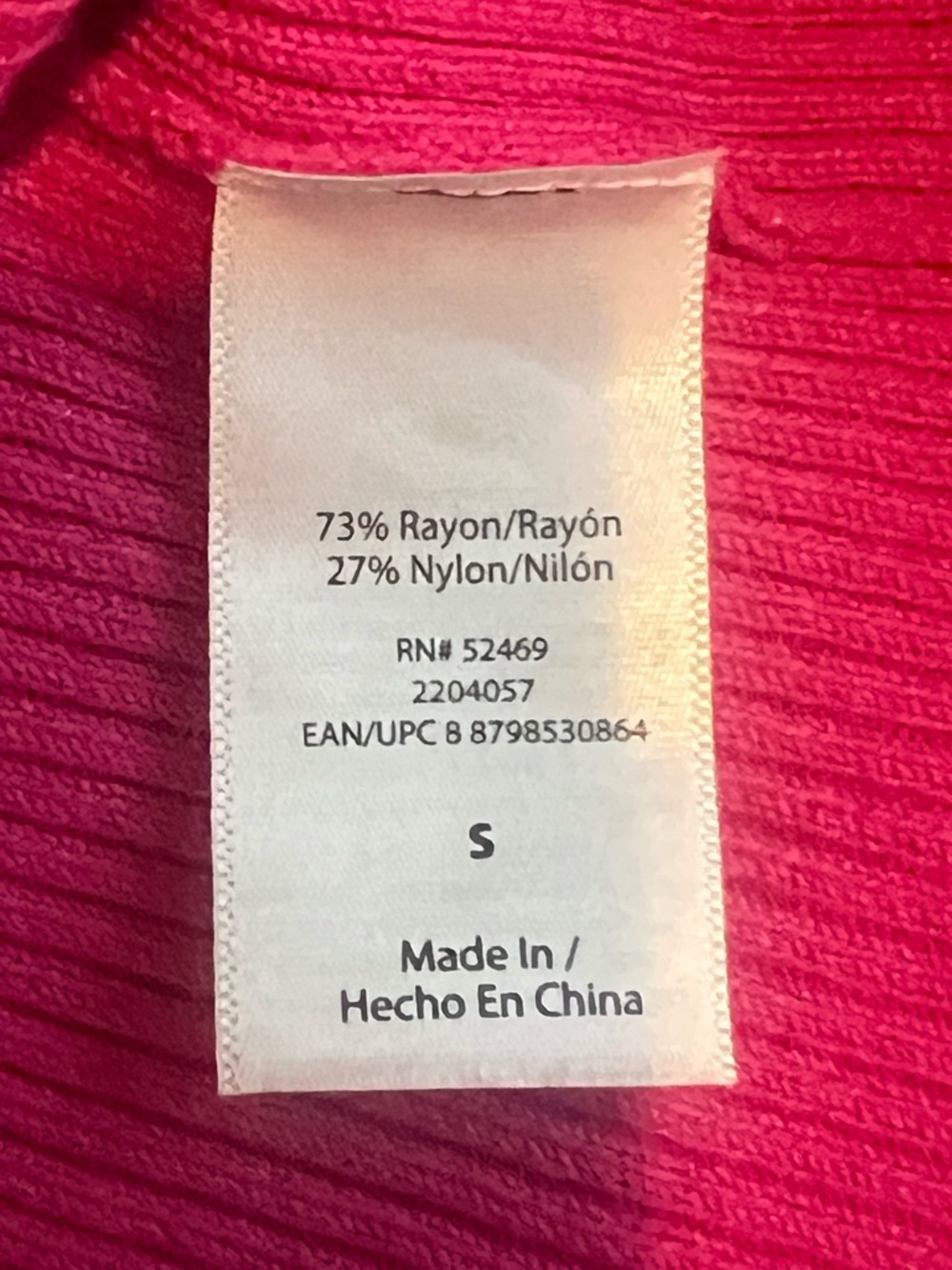 Sofía Jeans One Shoulder Ruffle Top Magenta Ribbed Stretch Size S - Picture 9 of 11